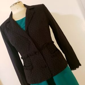 Black eyelet blazer size 4